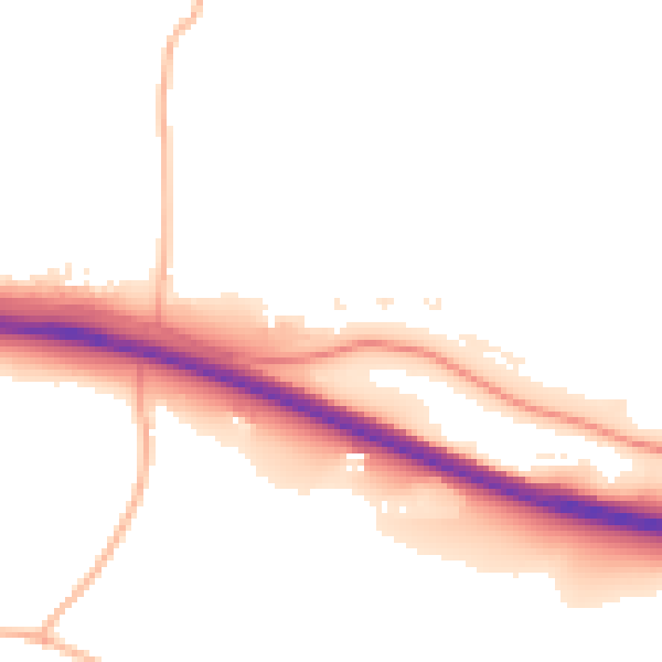 Daytime road noise heatmap for EX6 6AQ