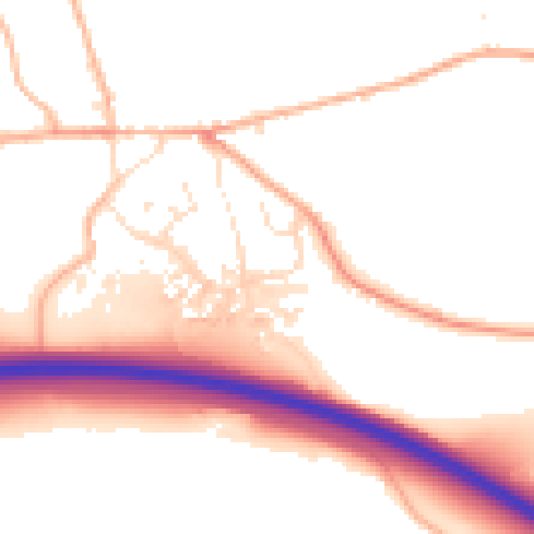 Daytime road noise heatmap for EX6 6AR