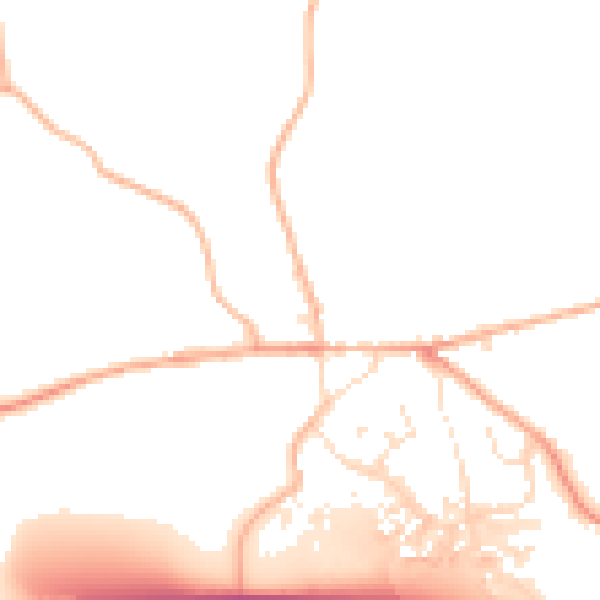 Daytime road noise heatmap for EX6 6AU