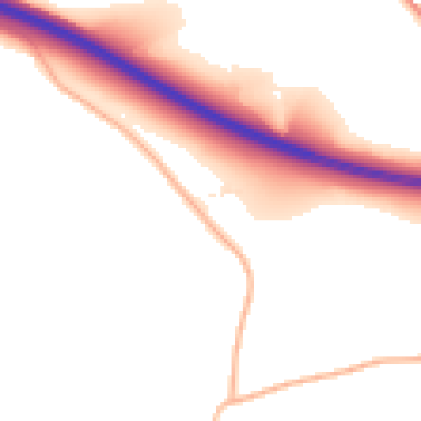 Daytime road noise heatmap for EX6 6AW