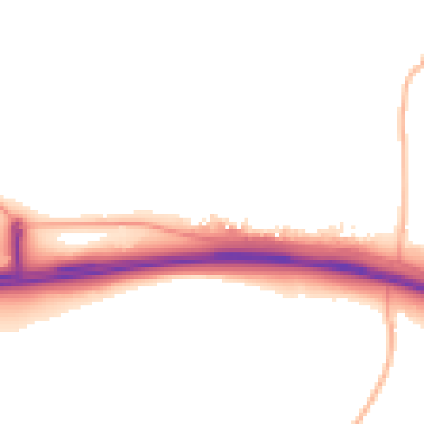 Daytime road noise heatmap for EX6 6AX