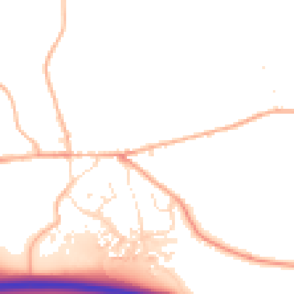 Daytime road noise heatmap for EX6 6AY
