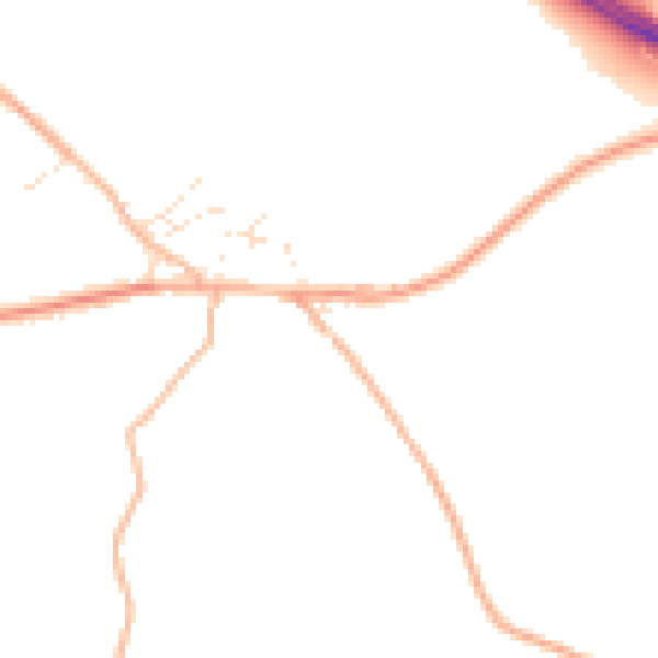 Daytime road noise heatmap for EX6 6BN