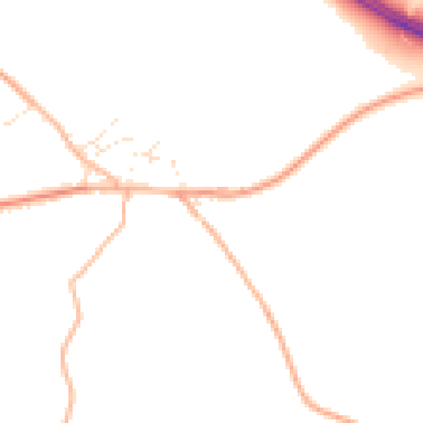 Daytime road noise heatmap for EX6 6BP