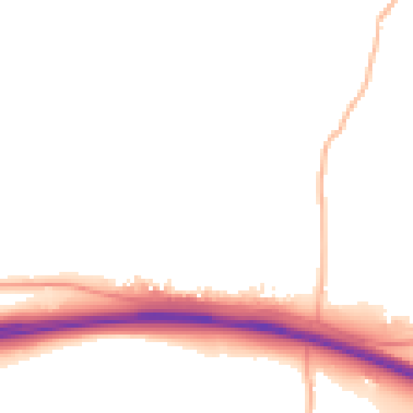 Daytime road noise heatmap for EX6 6DA