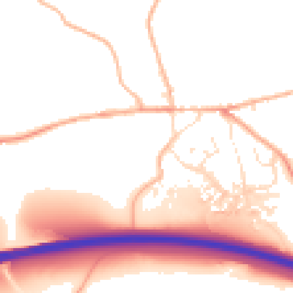Daytime road noise heatmap for EX6 6DL
