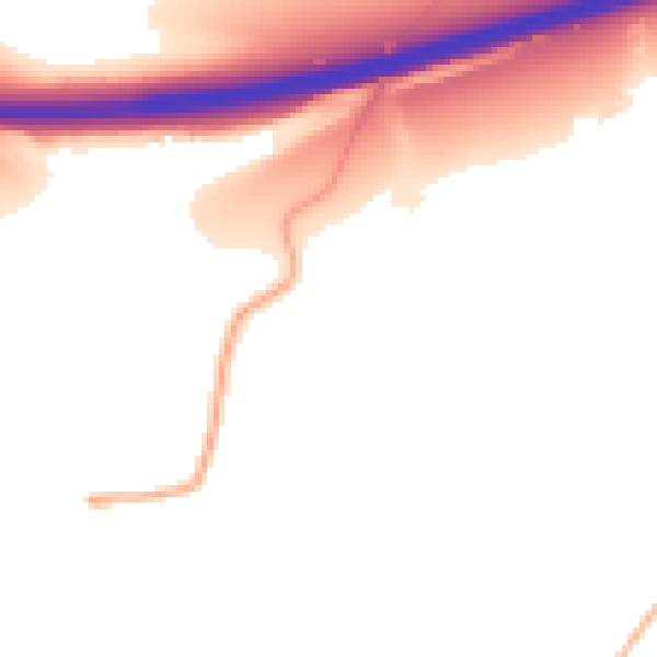 Daytime road noise heatmap for EX6 6DT