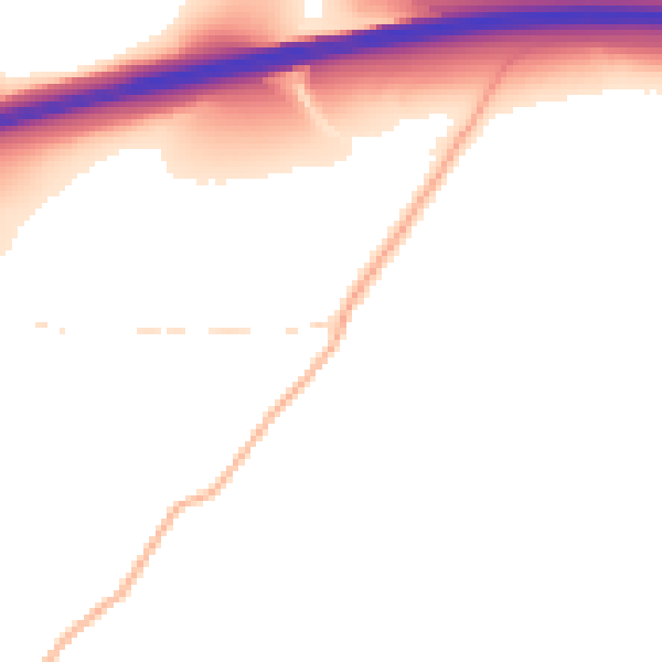 Daytime road noise heatmap for EX6 6DW