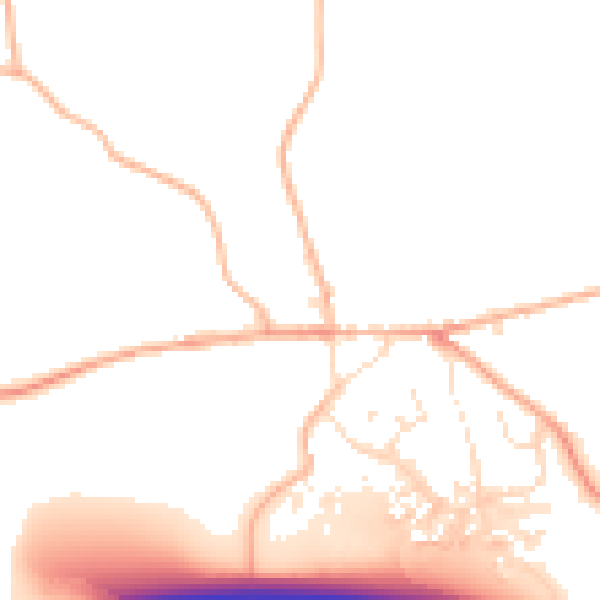 Daytime road noise heatmap for EX6 6DY