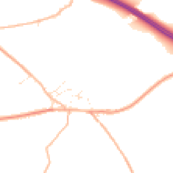 Daytime road noise heatmap for EX6 6JS