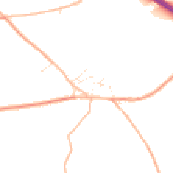 Daytime road noise heatmap for EX6 6JW