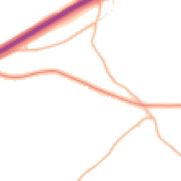 Daytime road noise heatmap for EX6 6NS