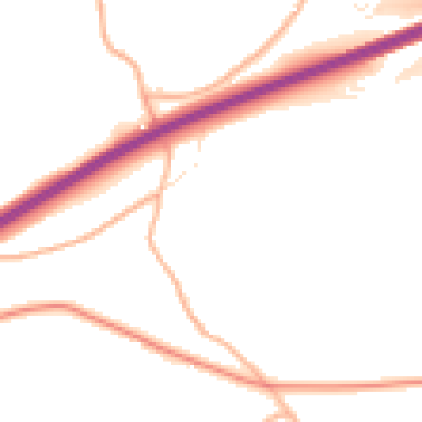 Daytime road noise heatmap for EX6 6NW