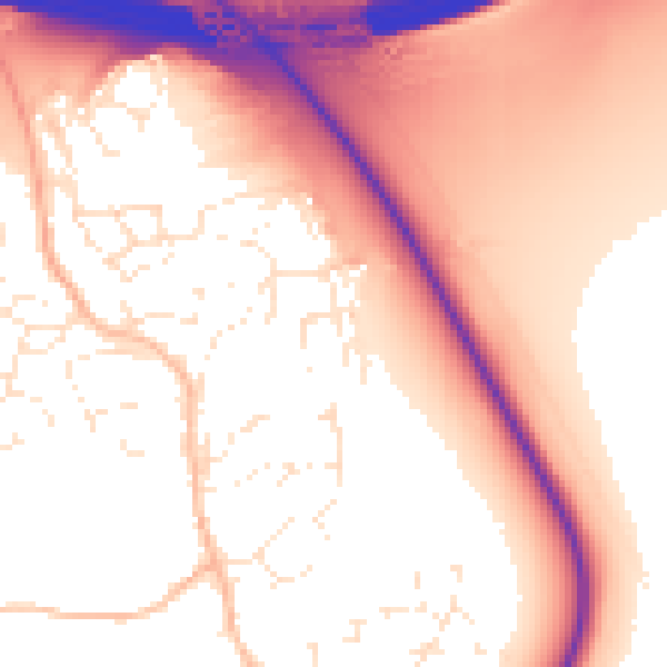 Daytime road noise heatmap for EX6 8AH