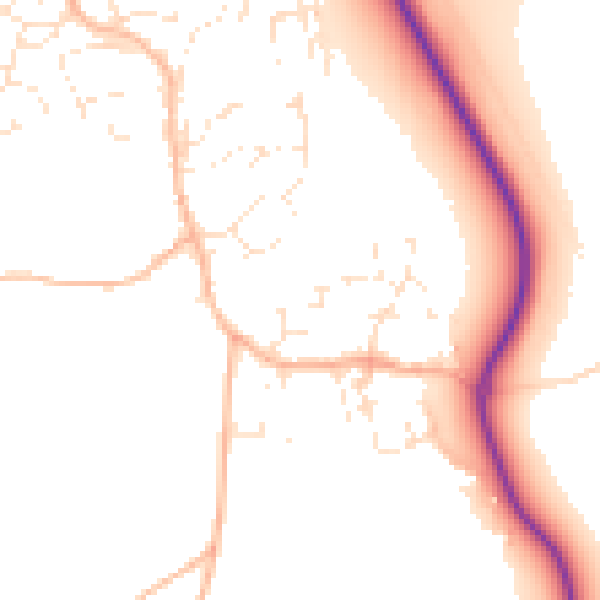 Daytime road noise heatmap for EX6 8BP