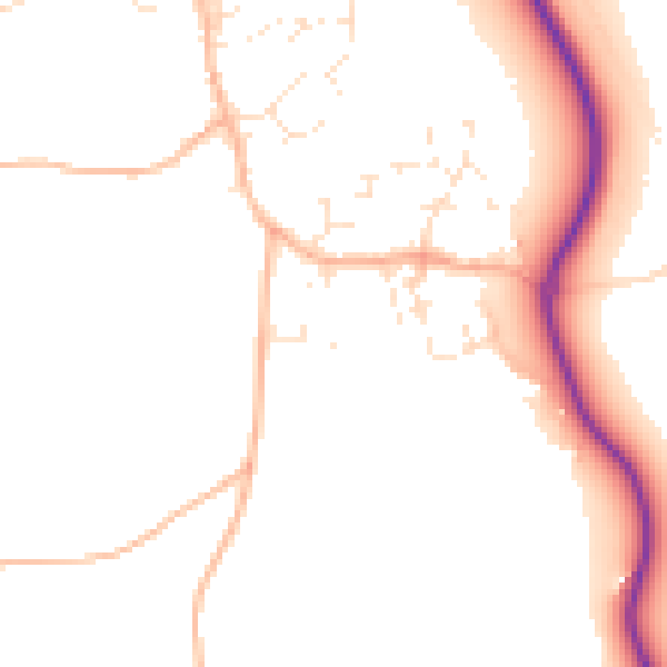 Daytime road noise heatmap for EX6 8BW