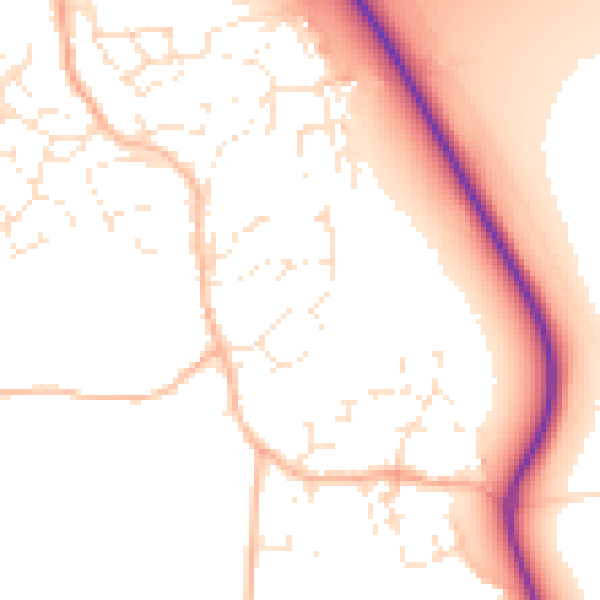 Daytime road noise heatmap for EX6 8DH