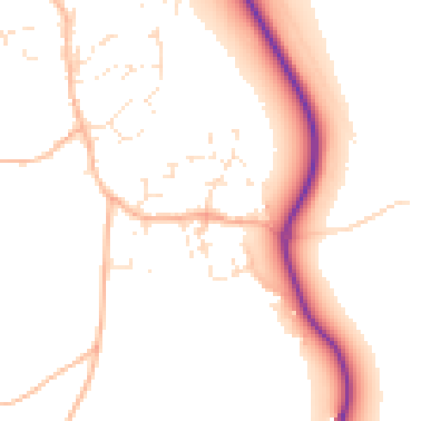 Daytime road noise heatmap for EX6 8DX