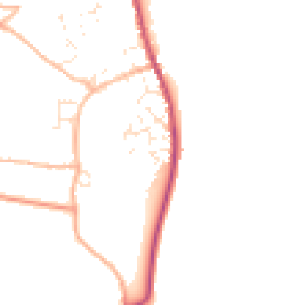 Daytime road noise heatmap for EX6 8EJ