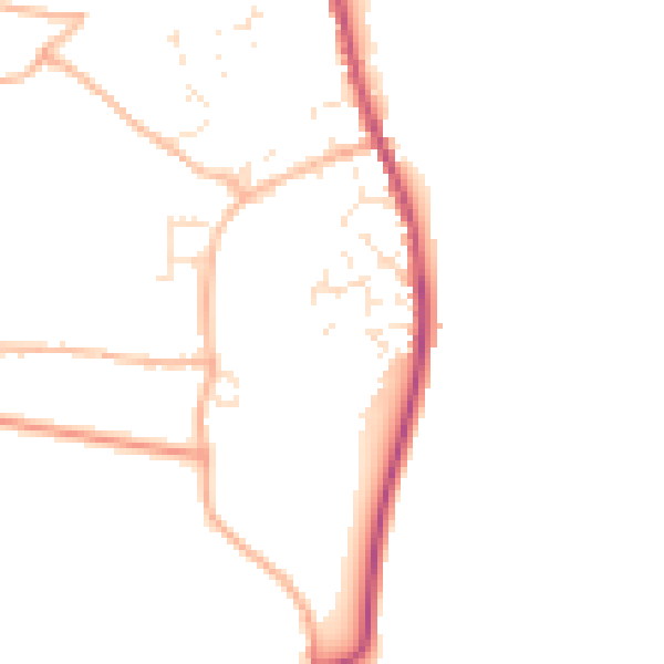 Daytime road noise heatmap for EX6 8EW