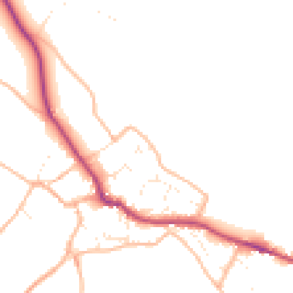 Daytime road noise heatmap for EX6 8JZ