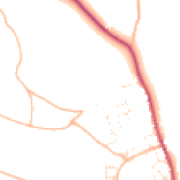 Daytime road noise heatmap for EX6 8PF