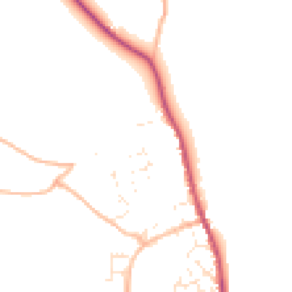 Daytime road noise heatmap for EX6 8PH