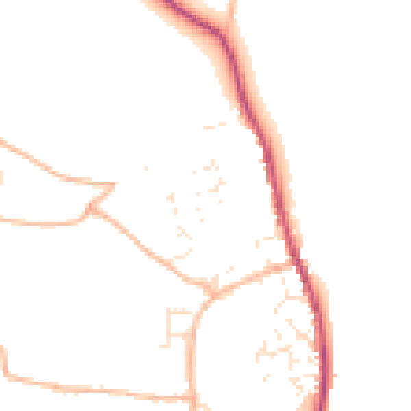 Daytime road noise heatmap for EX6 8PW