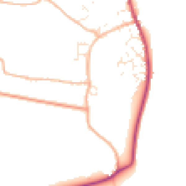 Daytime road noise heatmap for EX6 8QU