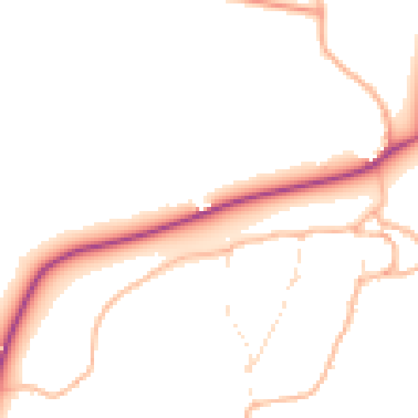 Daytime road noise heatmap for EX6 8QZ
