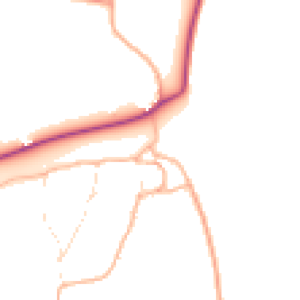 Daytime road noise heatmap for EX6 8RA