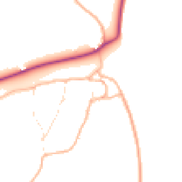 Daytime road noise heatmap for EX6 8RE