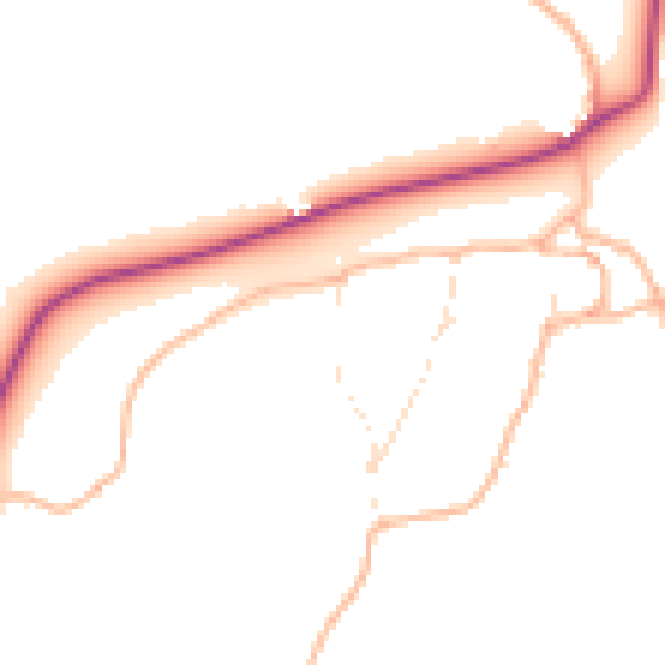Daytime road noise heatmap for EX6 8RW