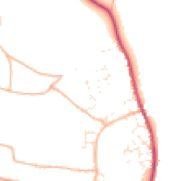 Daytime road noise heatmap for EX6 8SD