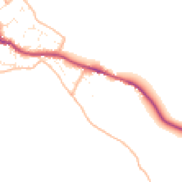 Daytime road noise heatmap for EX6 8SQ