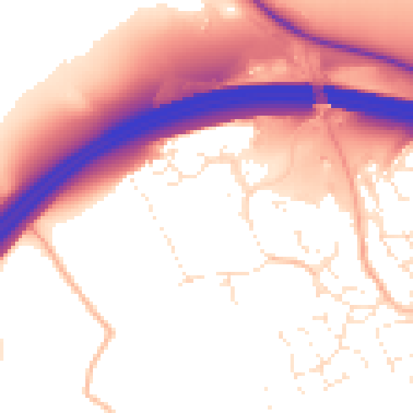Daytime road noise heatmap for EX6 8TP