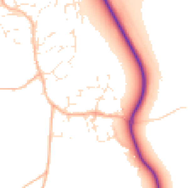 Daytime road noise heatmap for EX6 8UB
