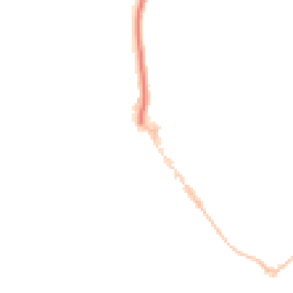 Night-time road noise heatmap for EX8 1AD