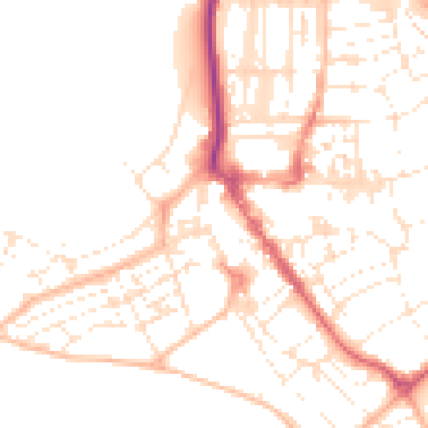 Daytime road noise heatmap for EX8 1AF