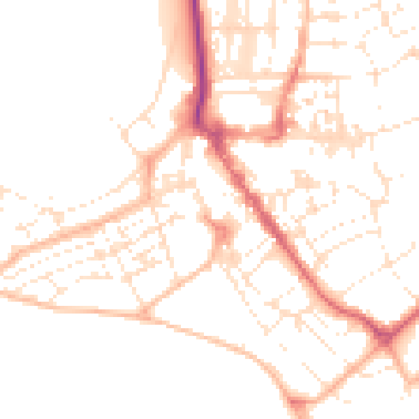 Daytime road noise heatmap for EX8 1AH