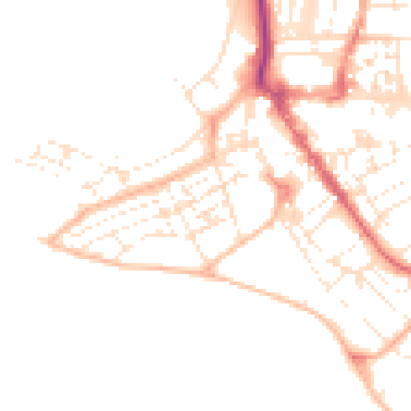Daytime road noise heatmap for EX8 1AR
