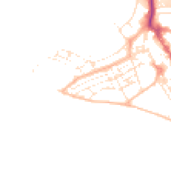 Daytime road noise heatmap for EX8 1AT