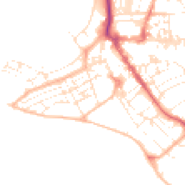 Daytime road noise heatmap for EX8 1AX
