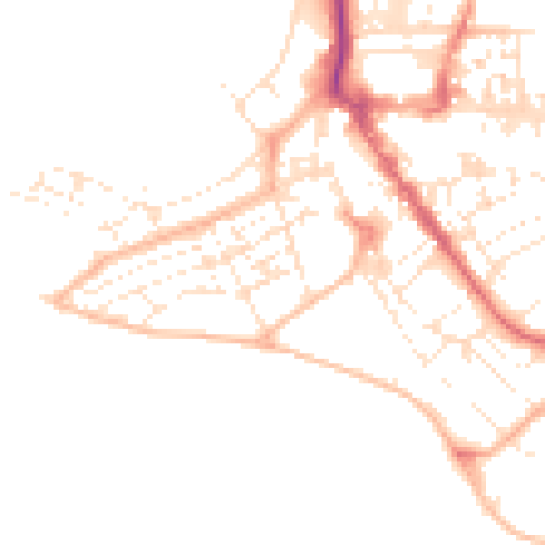 Daytime road noise heatmap for EX8 1AY