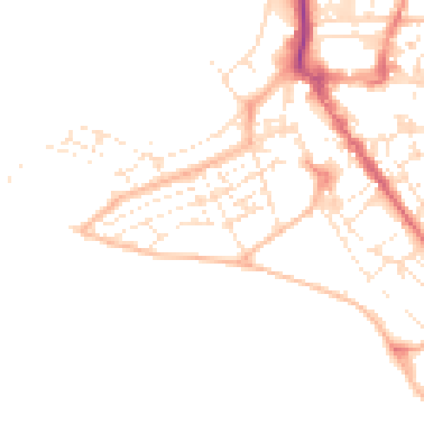 Daytime road noise heatmap for EX8 1BA