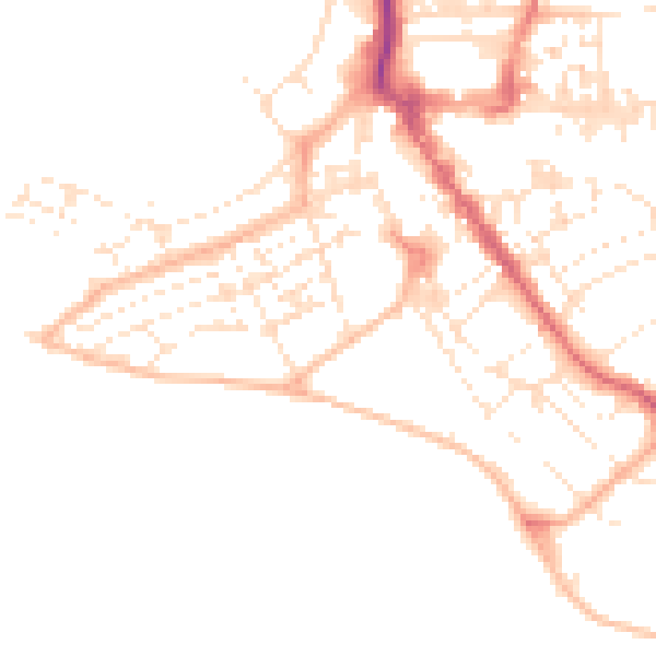 Daytime road noise heatmap for EX8 1BB