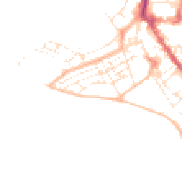 Daytime road noise heatmap for EX8 1BG