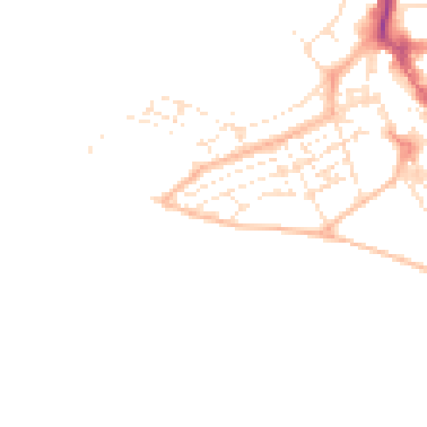 Daytime road noise heatmap for EX8 1BQ