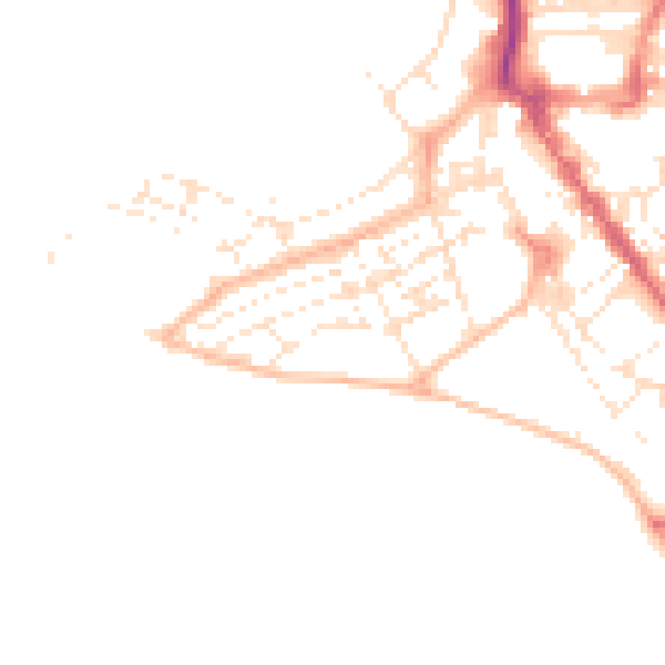 Daytime road noise heatmap for EX8 1BT
