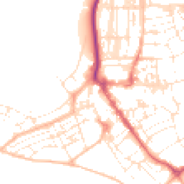 Daytime road noise heatmap for EX8 1DF